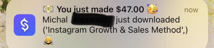 Payout notification: you just made $47.00