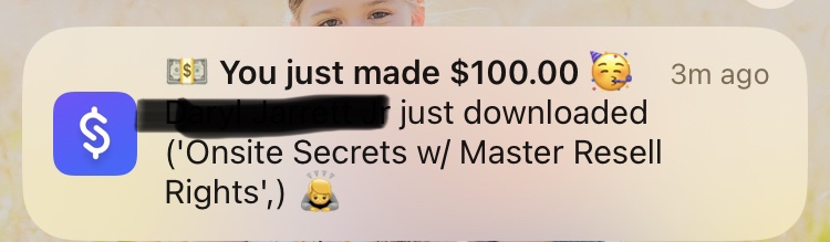 Payout notification: you just made $100.00